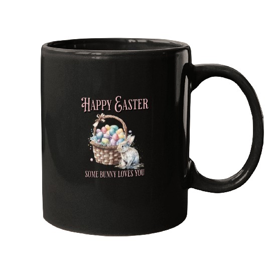 Happy Easter Bunny Colorful watercolor Easter Egg Mugs