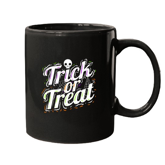 Trick Or Treat Spiderweb Halloween Mugs