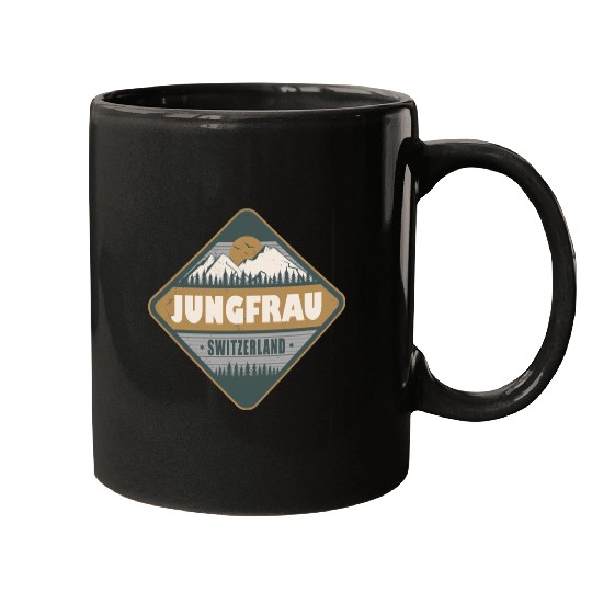 Jungfrau Switzerland Vintage Hiking Design Mugs