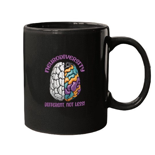 "Different, Not Less" Neurodiversity Mugs