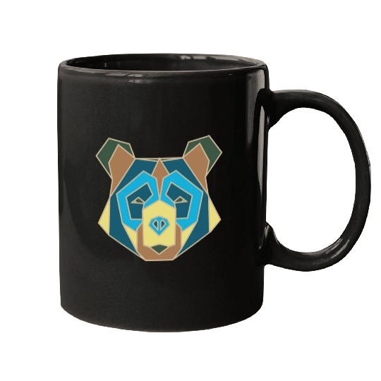 geometric bear Mugs