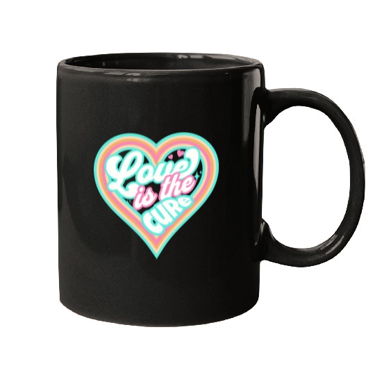 LOVE IS THE CURE (blue) Mugs
