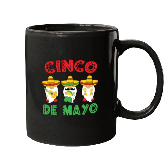 Cinco De Mayo Gnome Sombrero Taco Maraca Guitar Mugs