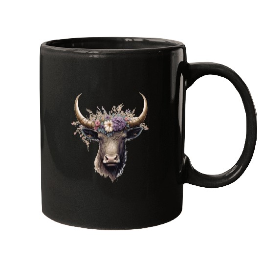 Flower Crown Yak Floral Farm Animal Yak Lovers Mugs