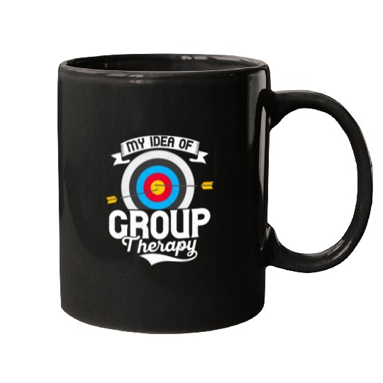 My Idea Of Group Therapy Bow & Arrows Target Arche Mugs