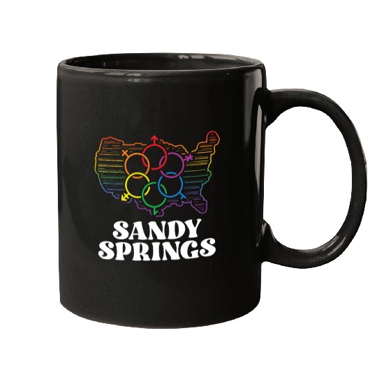 Sandy Springs Pride Flag Pride Month LGBTQ Flag Mugs