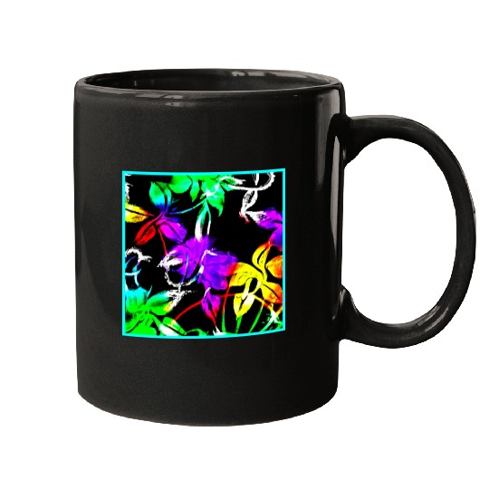 Colorful And Stylish Neon Patterns Art Mugs