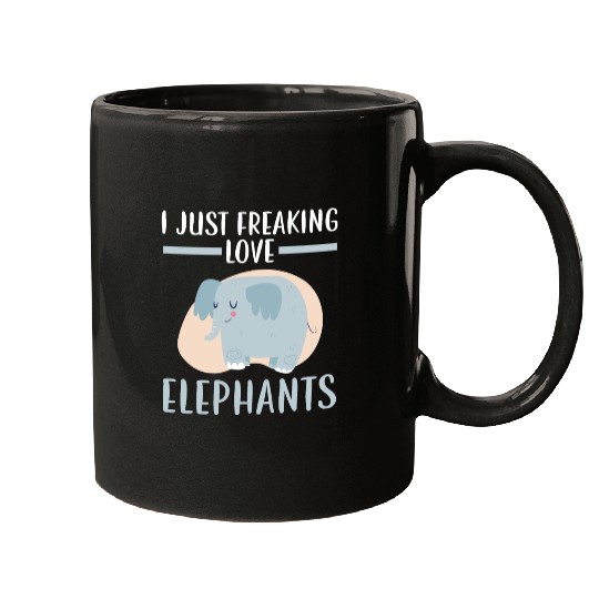 I Just Freaking Love Elephants Wildlife Animal Mugs