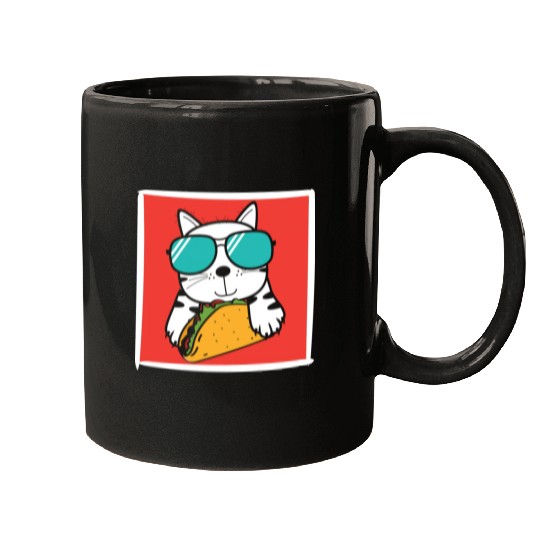 Cool Cat Taco Lover Mugs