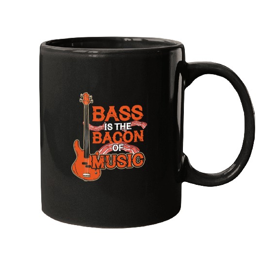 Bass Guitar Bacon Music Mugs