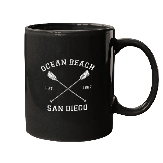 Vintage Ocean Beach San Diego Vacation Mugs