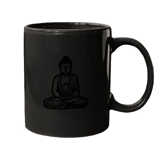 Deep Meditation Buddha Portrait Spiritual Nature Mugs