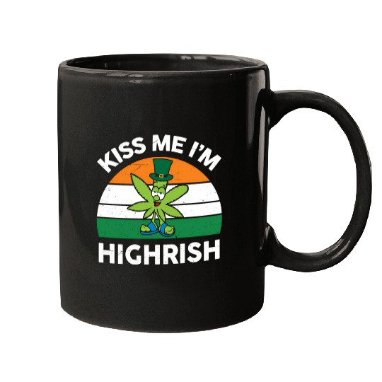 St Patricks Day Kiss Me Im Highrish Marijuana Mugs