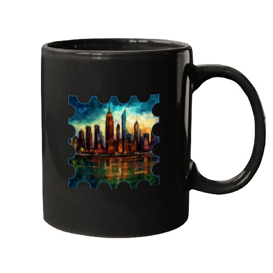 New York skyline Reverie A Symphony of Dreams Mugs