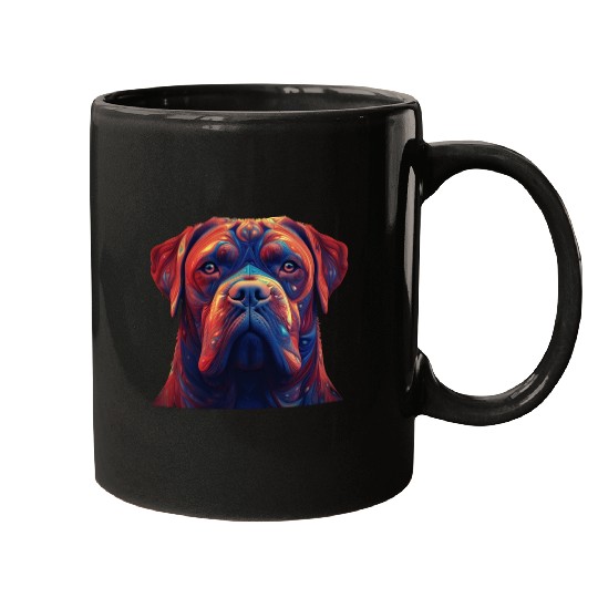 Psychedelic AI Dogue de Bordeaux Mugs