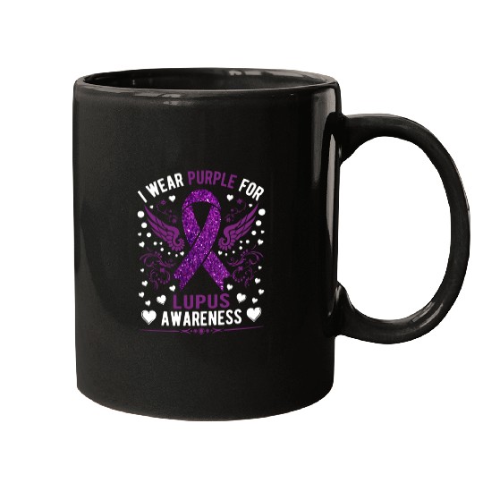 I Wear Purple For Lupus Awareness Month Men Women Mugs