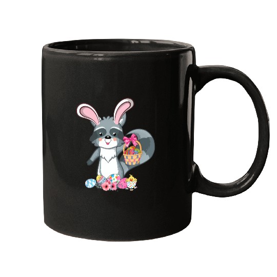 Raccoon Bunny Ears Easter Eggs For Mugs
