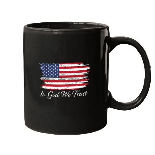 In God We Trust Us Flag Patriotic Mugs