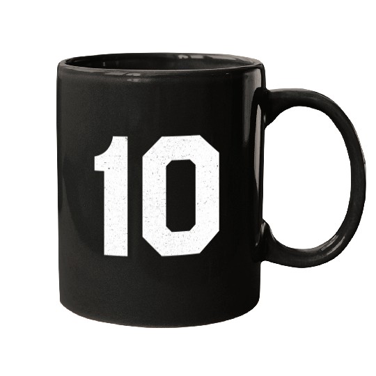 Jersey Number 10 Ten Athletic Sports Mugs
