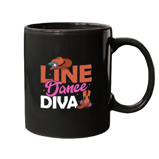Line Dance Diva Country Music Western Mugs