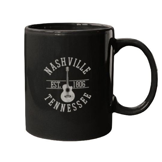 Nashville Country Music City Guitar Mugs
