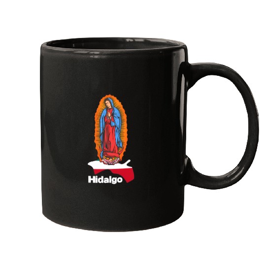 Virgen De Guadalupe With Hidalgo Mexico Mugs