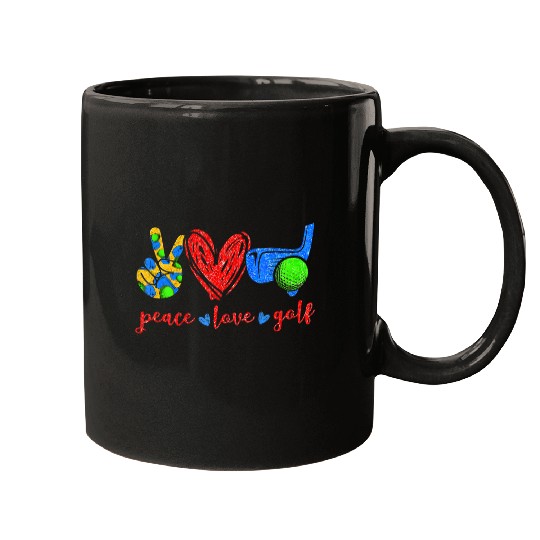 Peace Love Golf Cute Golf Lovers Mugs