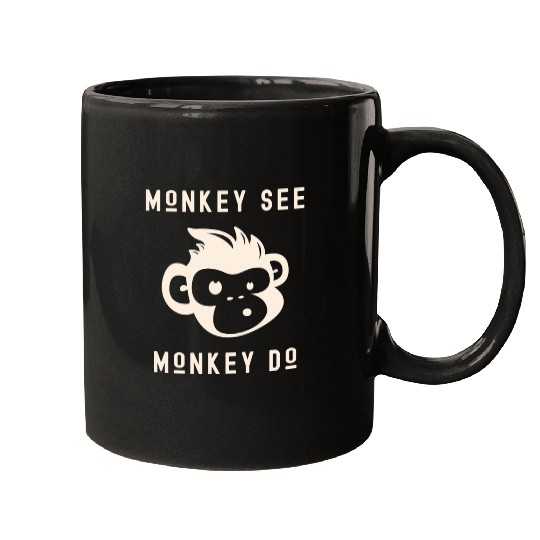 Monkey See Monkey Do Adorable Primate Chimp Mugs