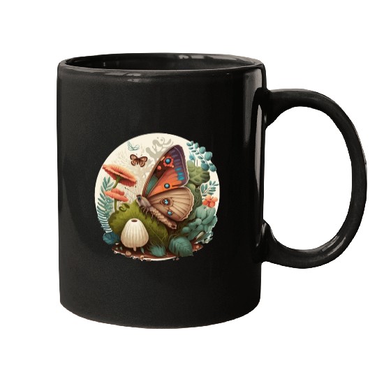 Cottagecore Butterfly Mushroom Plants Botanic Herb Mugs