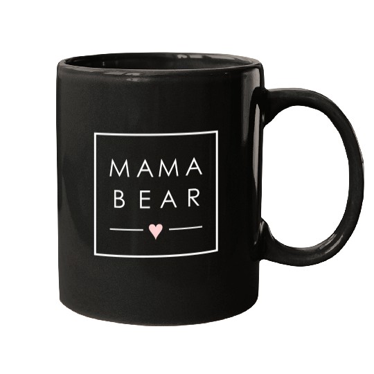Mama Bear Mother Mom Love Minimal Square Mugs