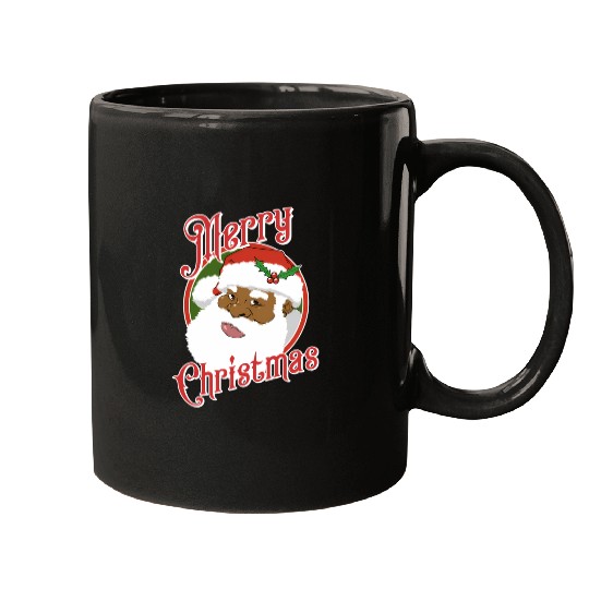 Black Merry African American Santa Claus Mugs