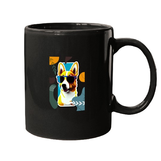 cute puppy with flowers Mugs