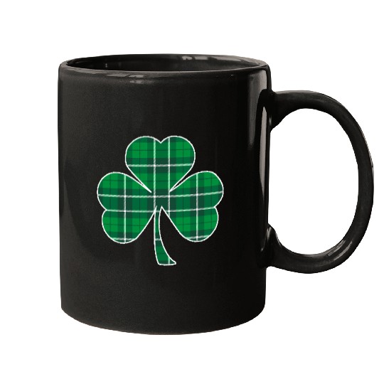 St Patric Day Irish Green Buffalo Plaid Shamrock Mugs