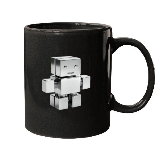 Tiny cube robot Mugs