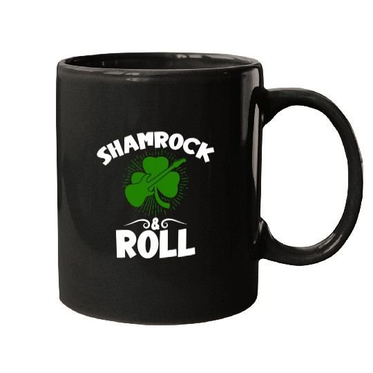 Shamrock Rock And Roll Guitar St Patrick'S Day Mugs