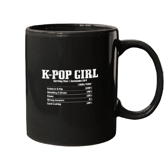 K-Pop Nutrition Facts K-Drama Korean Music Mugs