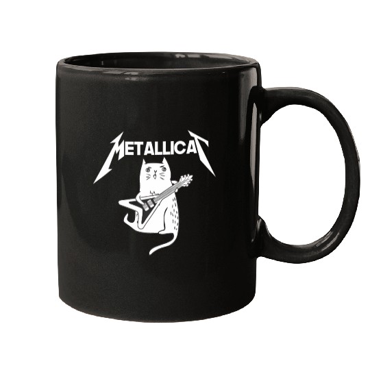 Mettalicat Rock Band Guitar Funny Christmas Mugs