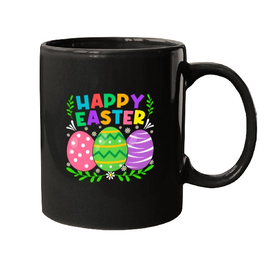 Happy Easter Day Bunny Eggs Easter Mugs