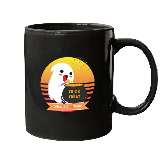 Halloween Cute Ghost Witching Hour Trick Or Treat Mugs