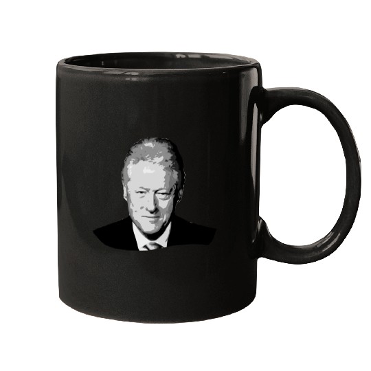 Bill Clinton Grayscale Pop Art Mugs