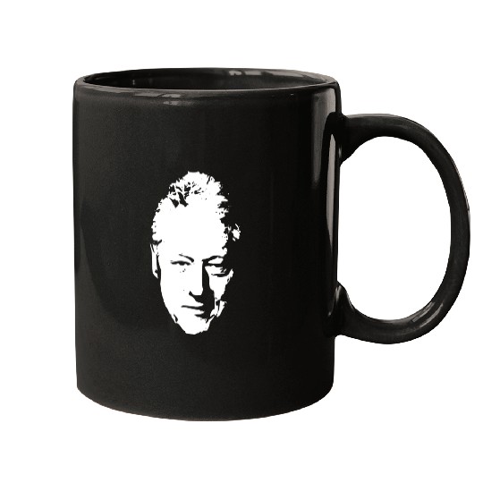 Bill Clinton White On Black Pop Art Mugs