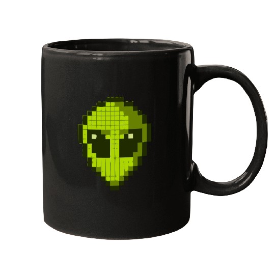 Green Alien Face Mugs