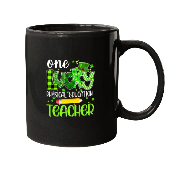 One Lucky Physical Education Teacher Pencil St Mugs
