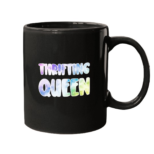 Thrifting Queen pastel clouds Mugs