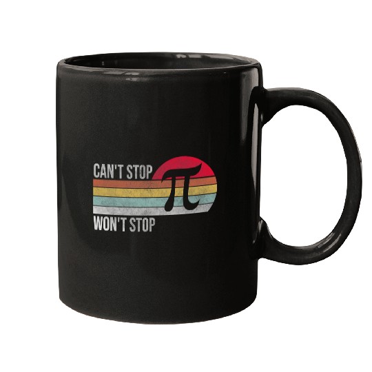 Can'T Stop Pi Won'T Stop Pi Day Vintage Retro Mugs