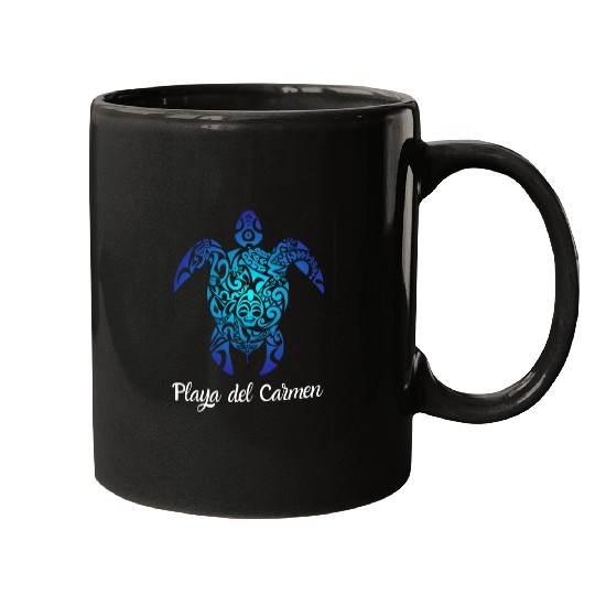 Playa Del Carmen Meco Tribal Sea Turtle Playa Mugs
