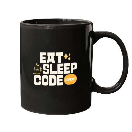 Eat sleep code repeat cool Mugs