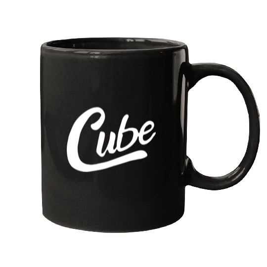 Cube White Logo Mugs