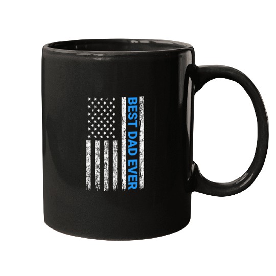 Best Dad Ever With Us America Flag Mugs