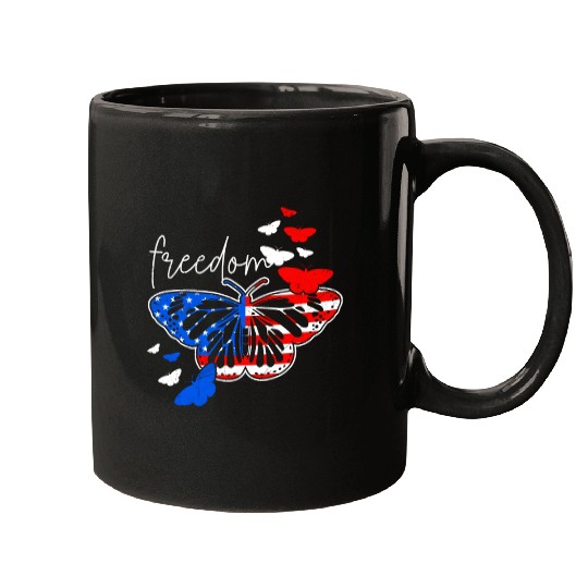 American Freedom Independence Day Butterfly Mugs
